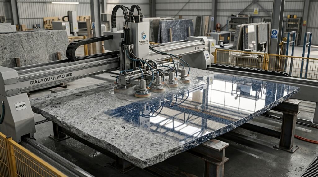 Granite surface polishing and finishing process